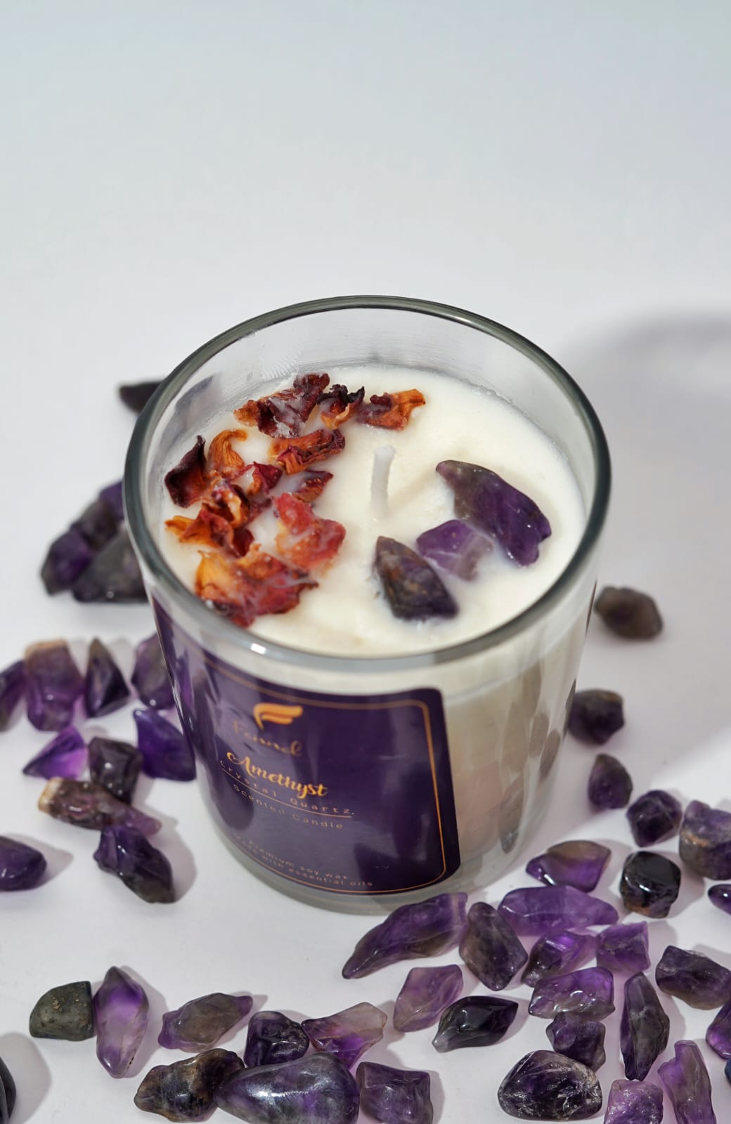 Amethyst Crystal Candle